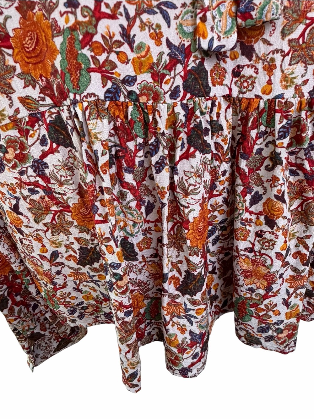 Madewell x Karen Walker 100% Silk Top Floral red orange Blouse - Picture 13 of 16